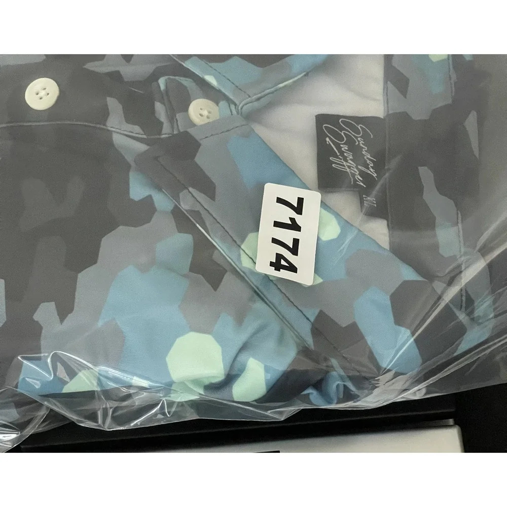 Sunday Swagger Golf Polo Shirt Mens XL Blue Camo Short Sleeve Performance - Picture 12 of 12